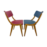 Set of 2 Colourful Vintage Chairs, Germany, 1960's
