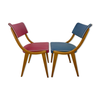 Ensemble de 2 chaises vintage colorées Allemagne années 1960