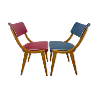 Set of 2 Colourful Vintage Chairs, Germany, 1960's