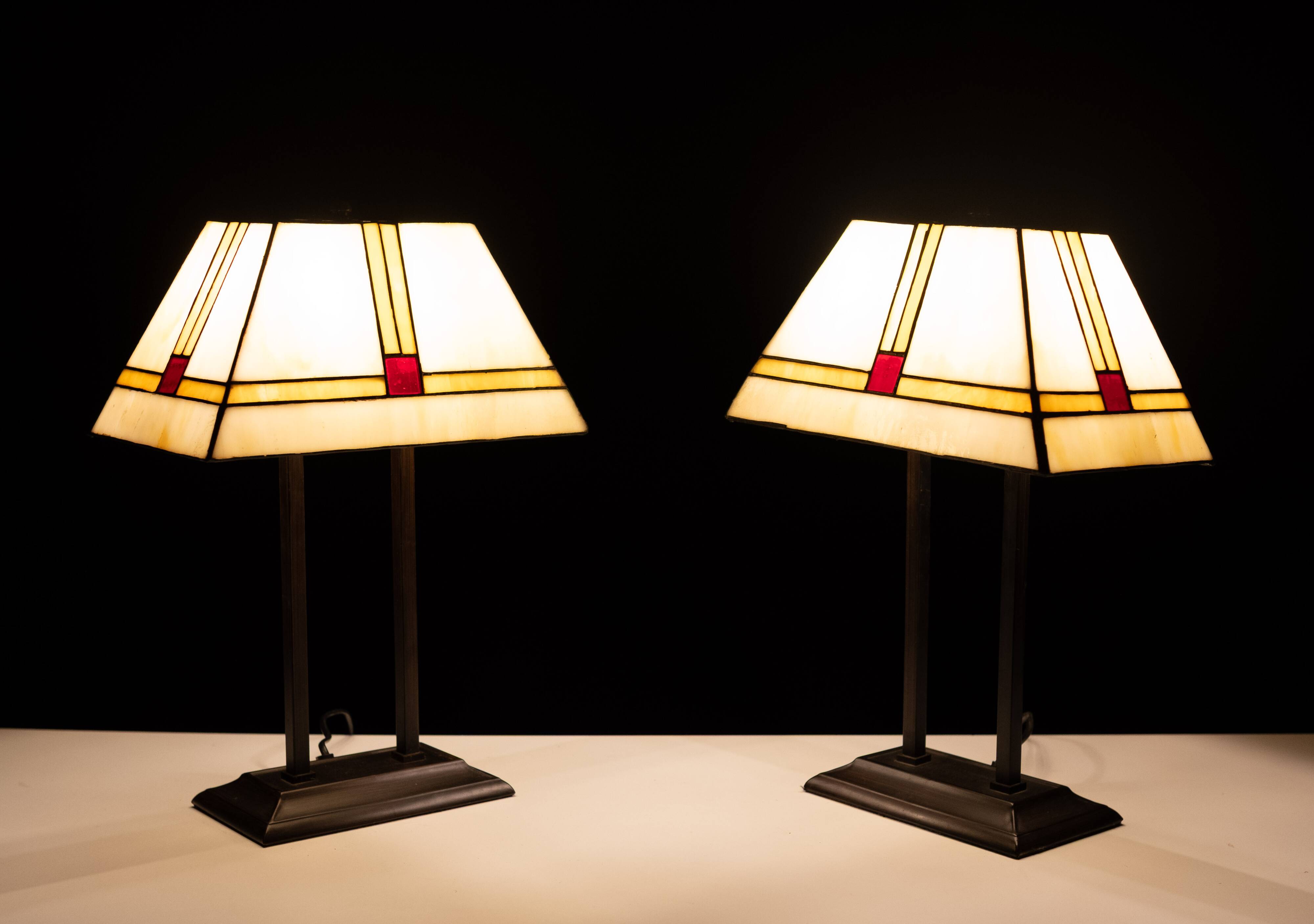 Lampes de table Art Déco Tiffany des années 1980, Hollande