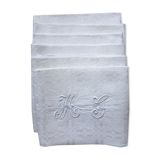 6 damask napkins in large monogrammed linen "MG"