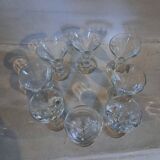 8 petits verres de bistrot anciens
