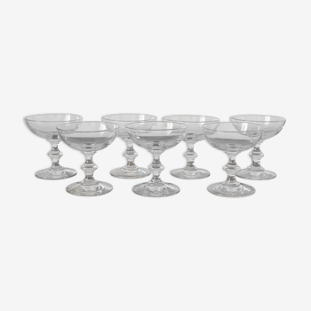 7 coupes à champagne anciennes en verre du XIXe