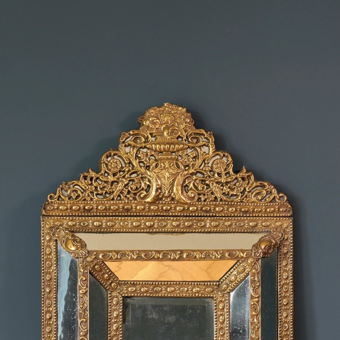 Napoleon III brass mirror 46x73cm