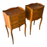 Pair of walnut bedside tables