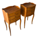 Pair of walnut bedside tables