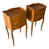 Pair of walnut bedside tables