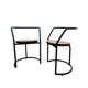 Set 2 tub chair Italian design black tubular metal frame - cane seat