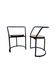 Set 2 tub chair Italian design black tubular metal frame - cane seat
