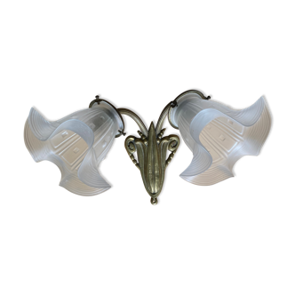 Ancient brass and tiles sconce