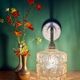 Vintage amber glass globe wall light
