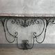 Console en fer forgé et marbre