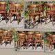 Mix 6 chairs bistro Baumann and Luterma 30/40 years