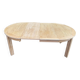 Table à manger scandinave ronde extensible décapée en chêne brut 1970