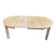 Table à manger scandinave ronde extensible décapée en chêne brut 1970