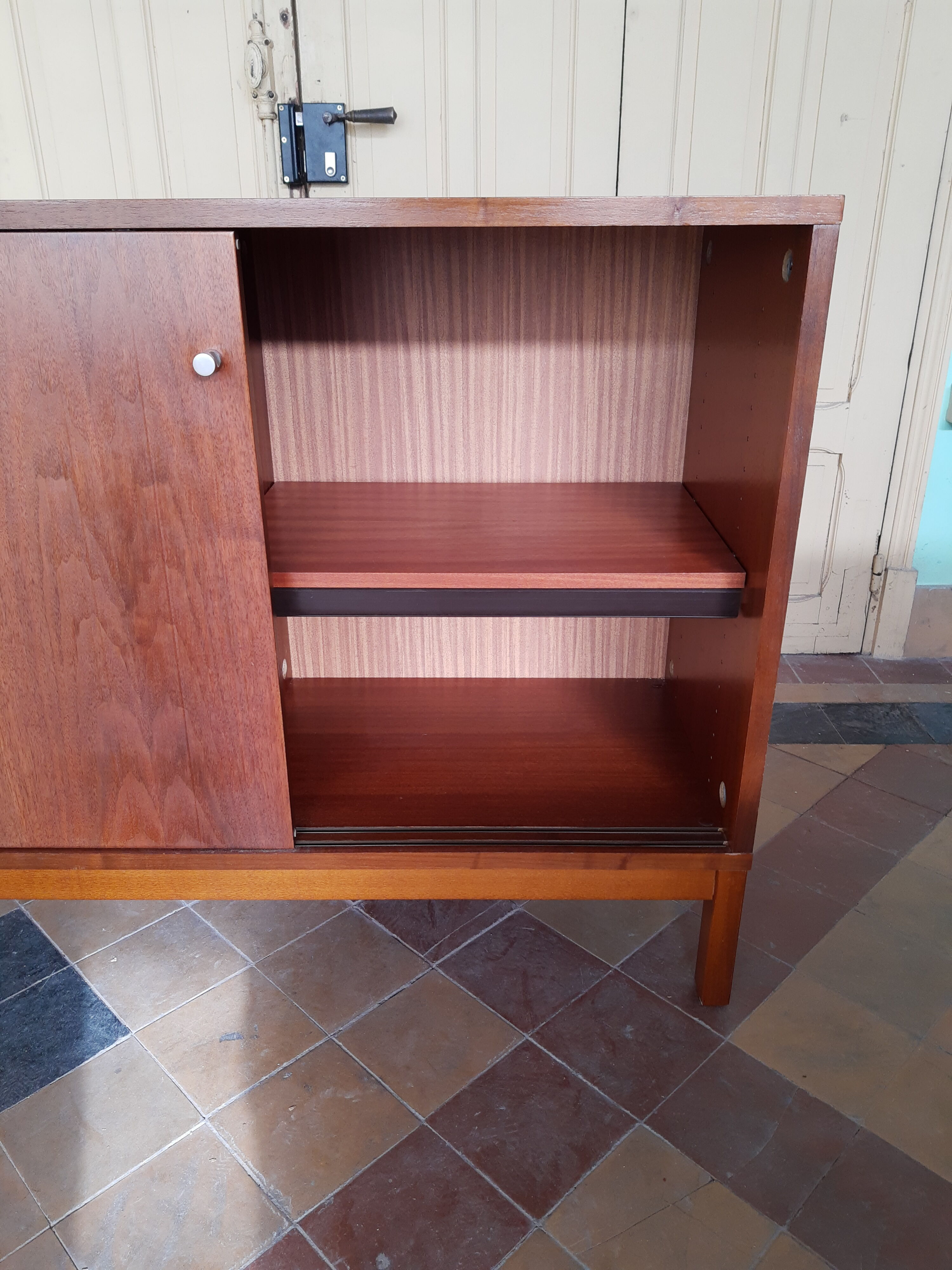 Bahut low teak vintage 80s