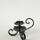 Large wrought iron candlestick, brutalist, 1940 - 16 x 18 cm