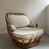 Pair of Roche Bobois rattan armchairs