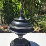 Ancient Burmese laywood offering pot