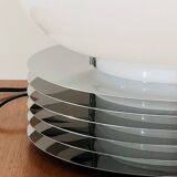 Table lamp in stainless steel and opaline glass by Tronconi Illuminazione, Italy 1970s