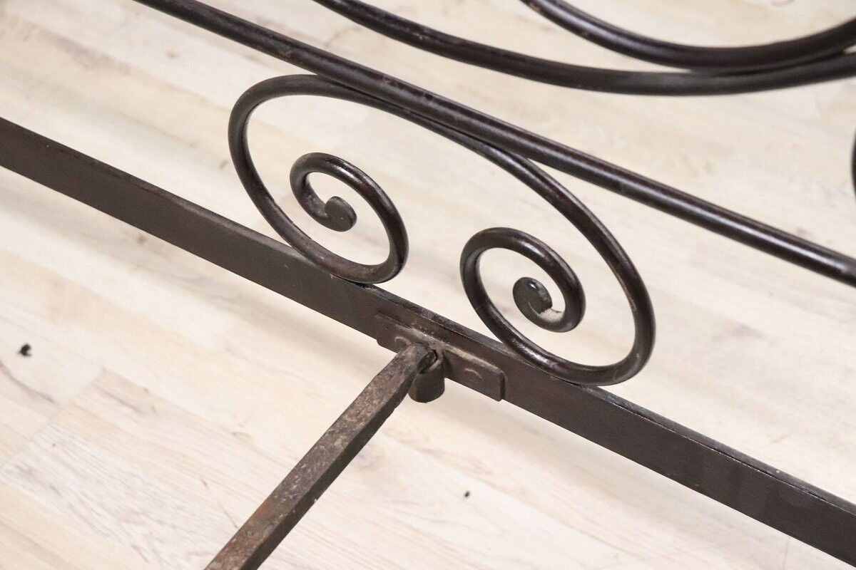 Antique wrought iron double bed, Italy 19th century