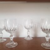 Lot de 5 verres à pied en cristal