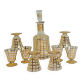 Vintage Vannes le Chatel crystal carafe and glasses