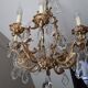 Bronze and crystal chandelier 6 fires