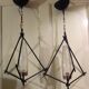 Pair of chandeliers Lunel design pendant lamps 1950s