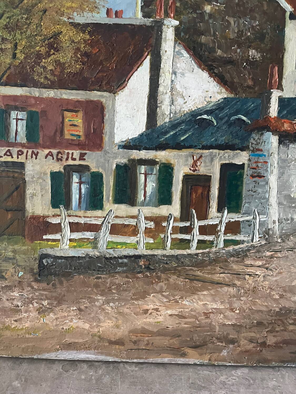 Paris Montmartre cabaret Lapin Agile, oil on canvas 1965