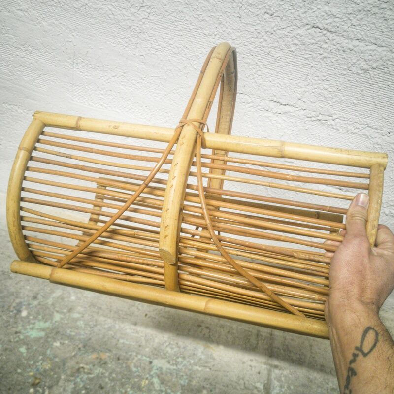Rattan log basket