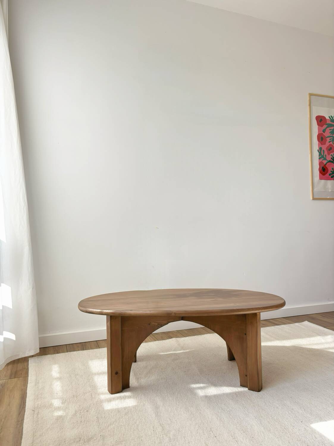 Renovated solid wood designer coffee table