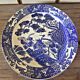 Large vintage Asian dish (with wall hook) decorated with birds (cranes)