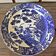 Large vintage Asian dish (with wall hook) decorated with birds (cranes)