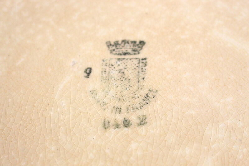 Ancient Ceramic Salad with Handles signed Saint-Amand