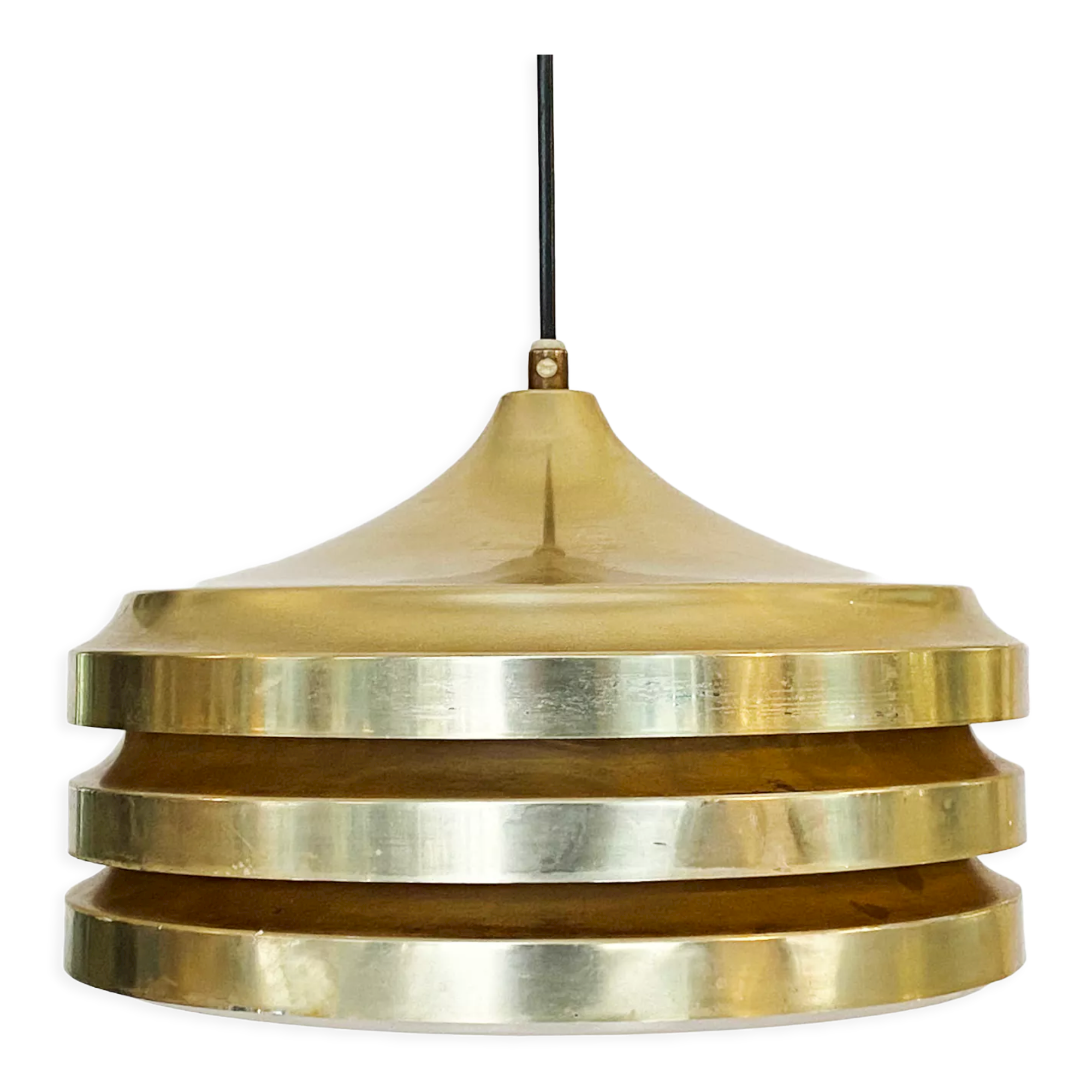 Multi layered pendant light by Carl Thore for Granhaga Metallindustri. Sweden 1970s.
