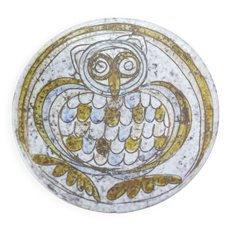 Vintage Ceramic Owl Wall Plate by Zsuzsa Szombath