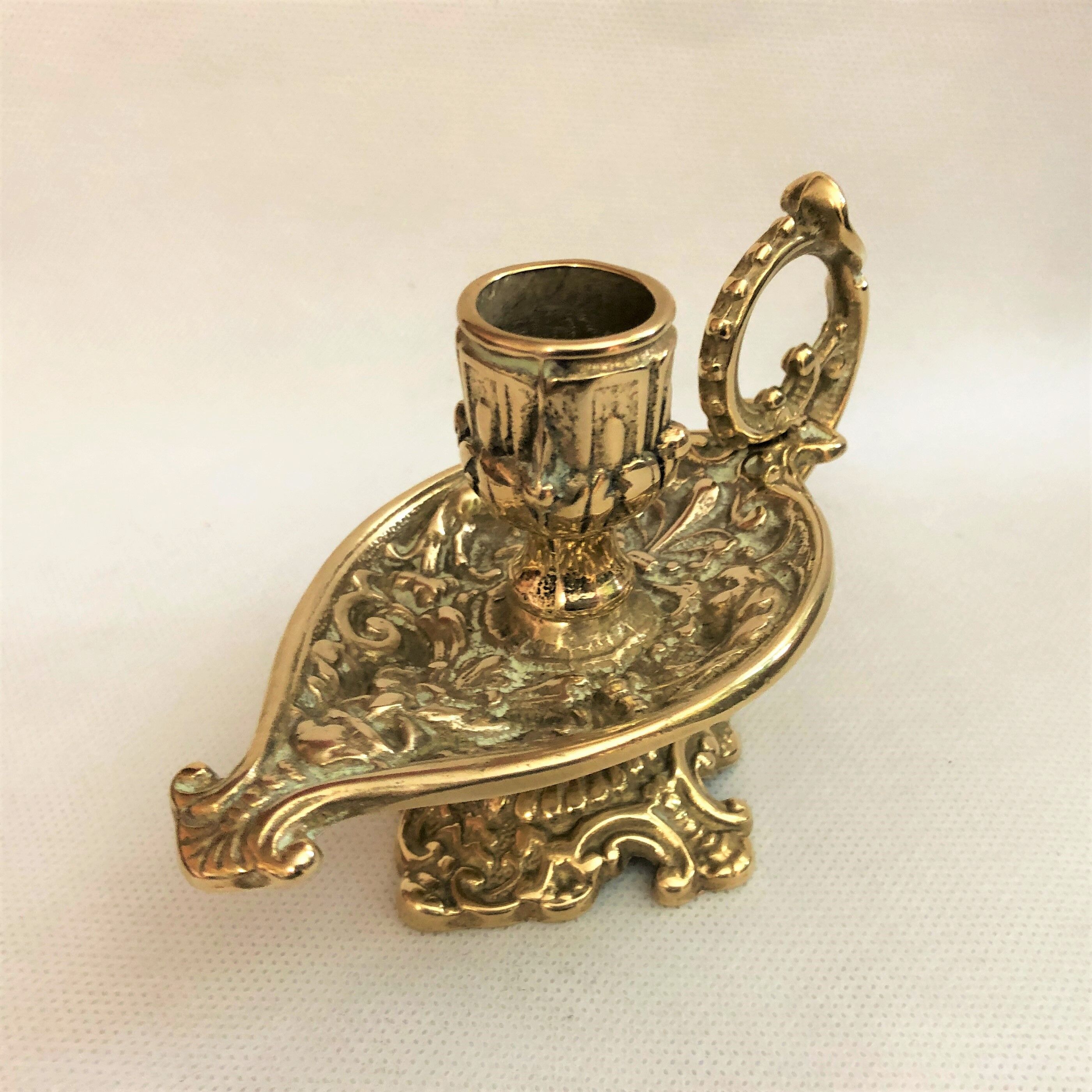 Golden brass candle holder Napoleon III style