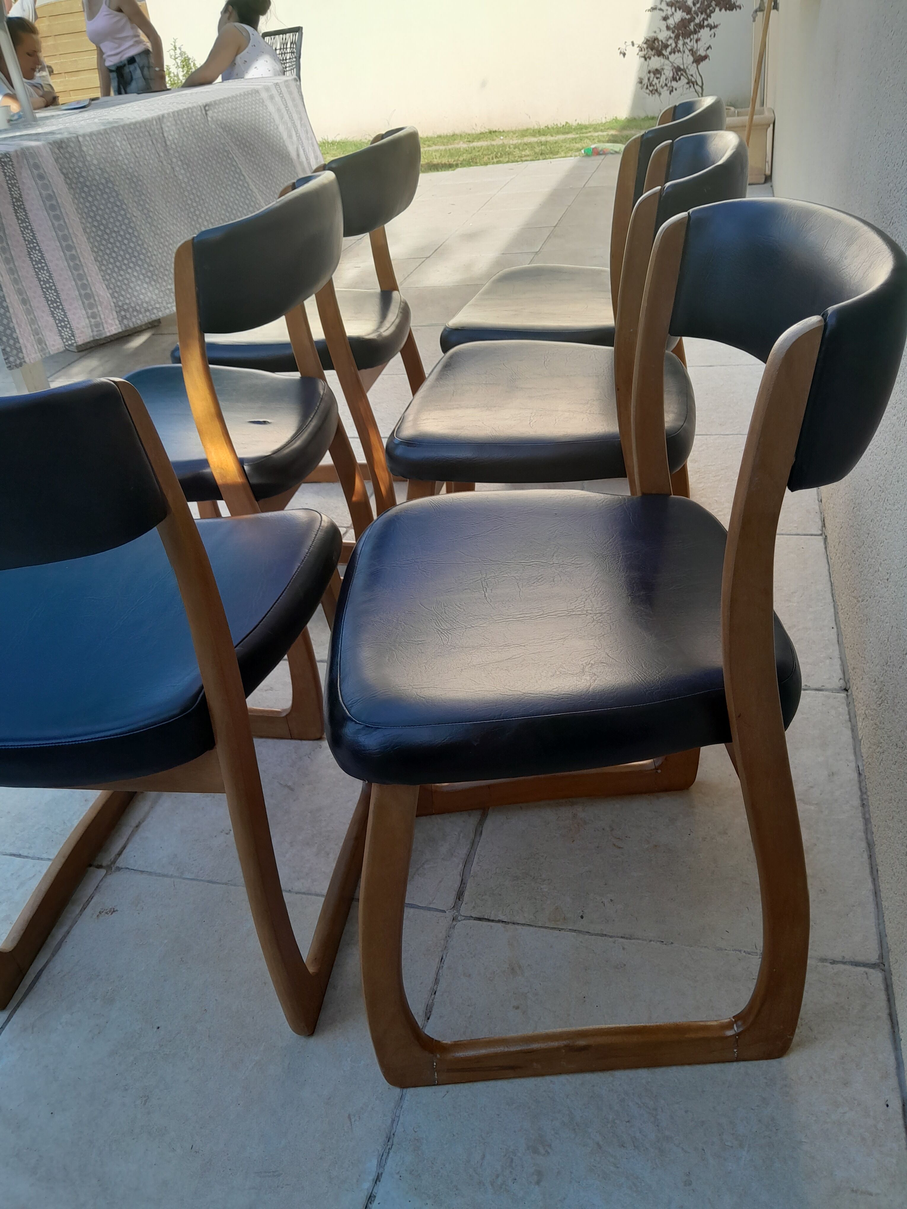 6 vintage Self sled chairs danish