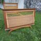 Bed 1 place wood and rattan
