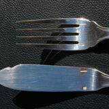 12 CHRISTOFLE Fish Cutlery Sets, CHEVRONS Art Deco model