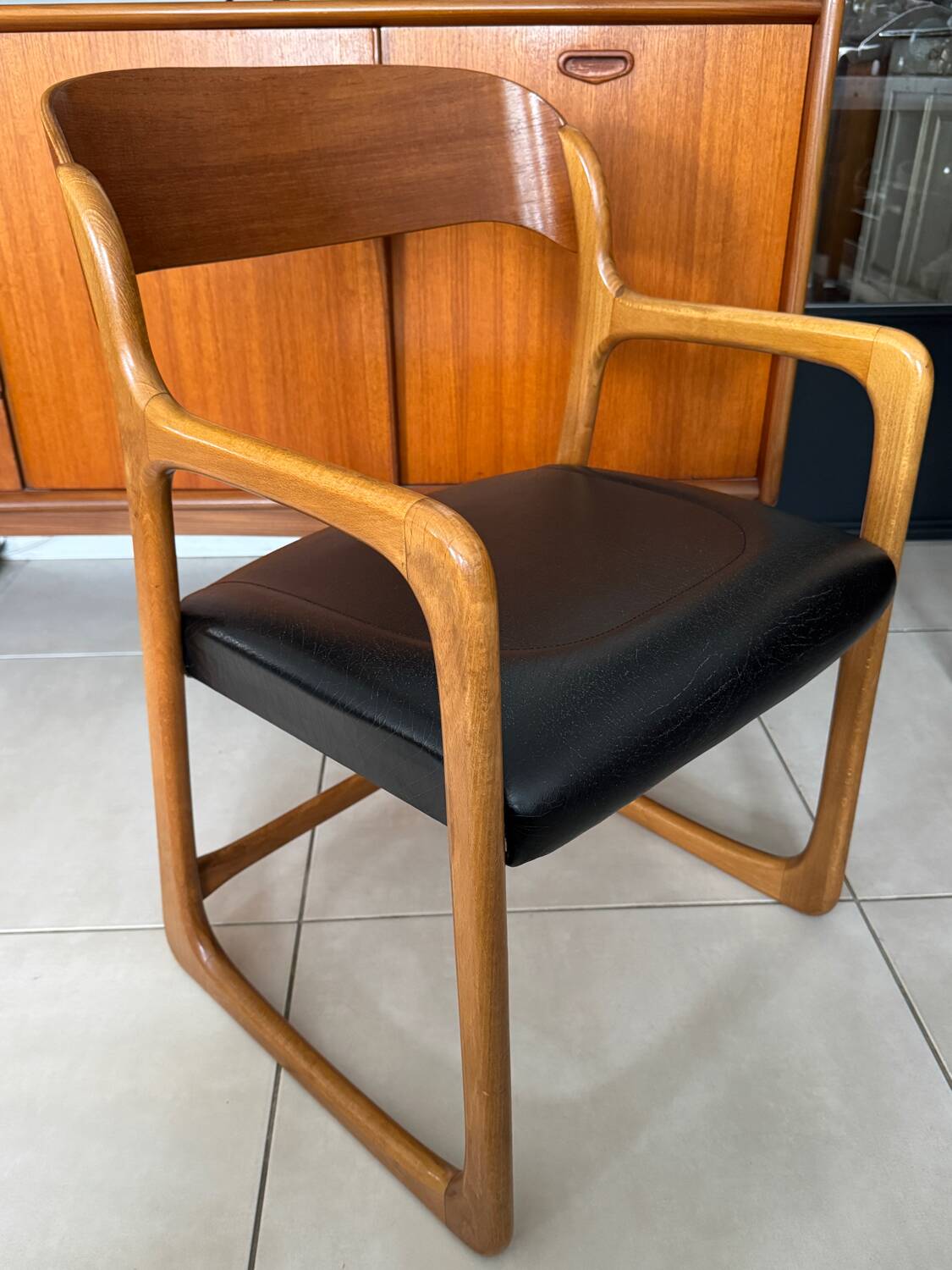 Vintage Baumann sleigh armchair