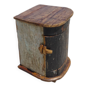 Teak bedside table, canoe wood