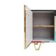 Mid Modern Italian Colored Glass Sideboards with Solid Wood Structure and Brass
