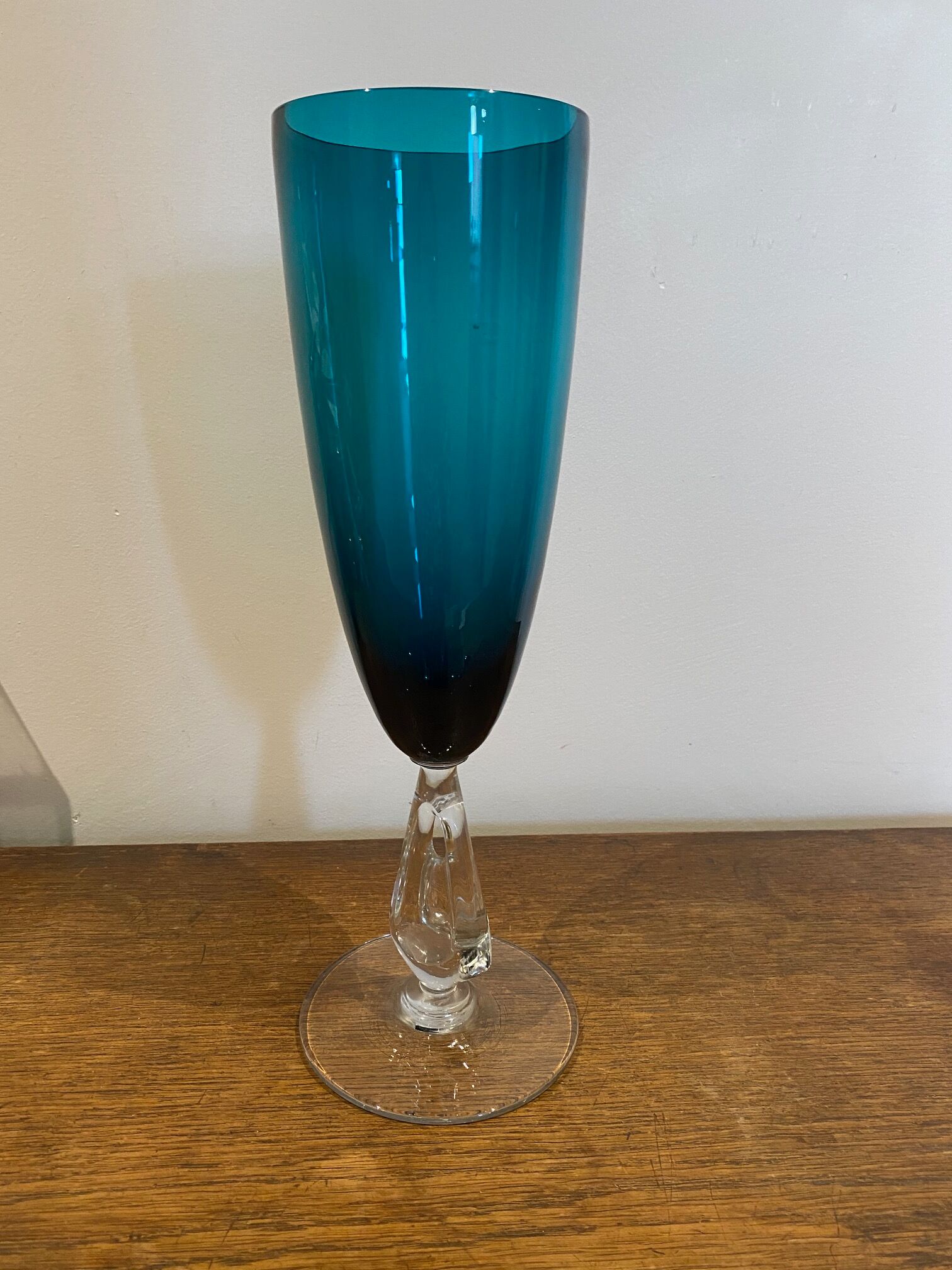 large Italian green blue vase