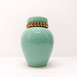 Pol Chambost vase in green earthenware 1950