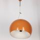 Vintage 70's chandelier in orange metal, italian design