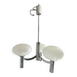 Space age glass and chrome chandelier, Italian design 1970