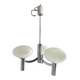 Lustre space age verre et chrome , design italien 1970