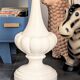 Large vintage baluster lamp base, ceramic with crackled glaze.
